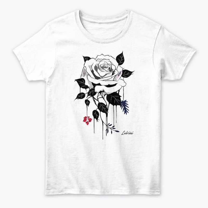 cool white and black rose flower design 