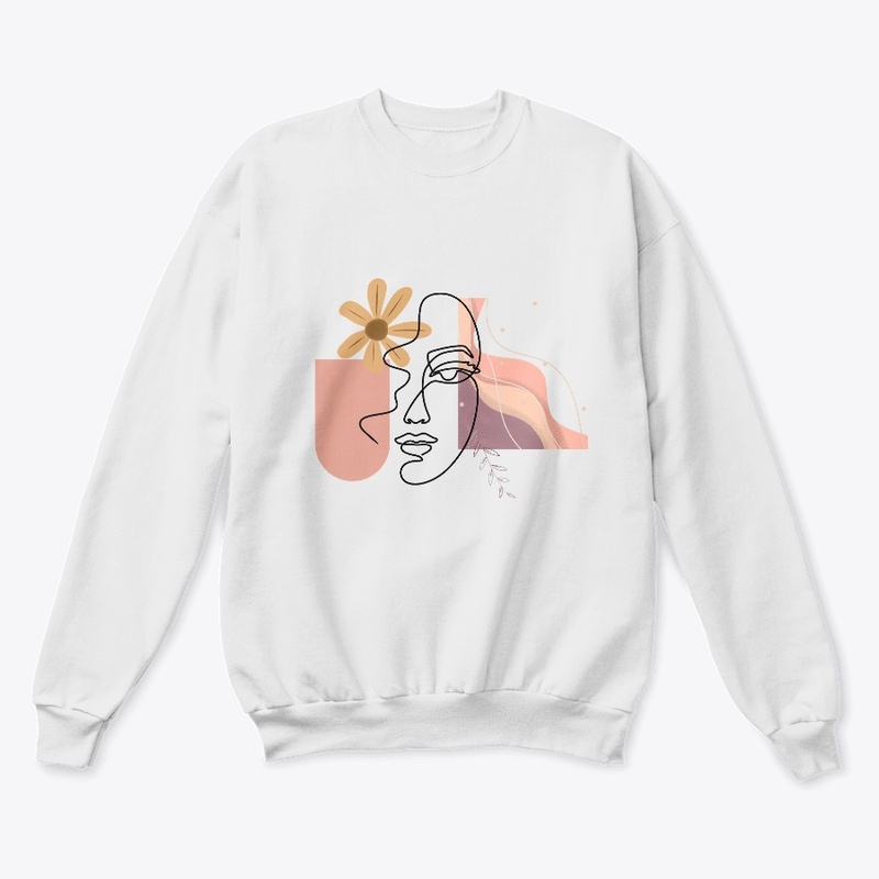 Face Line Art, Abstract Women Face Art