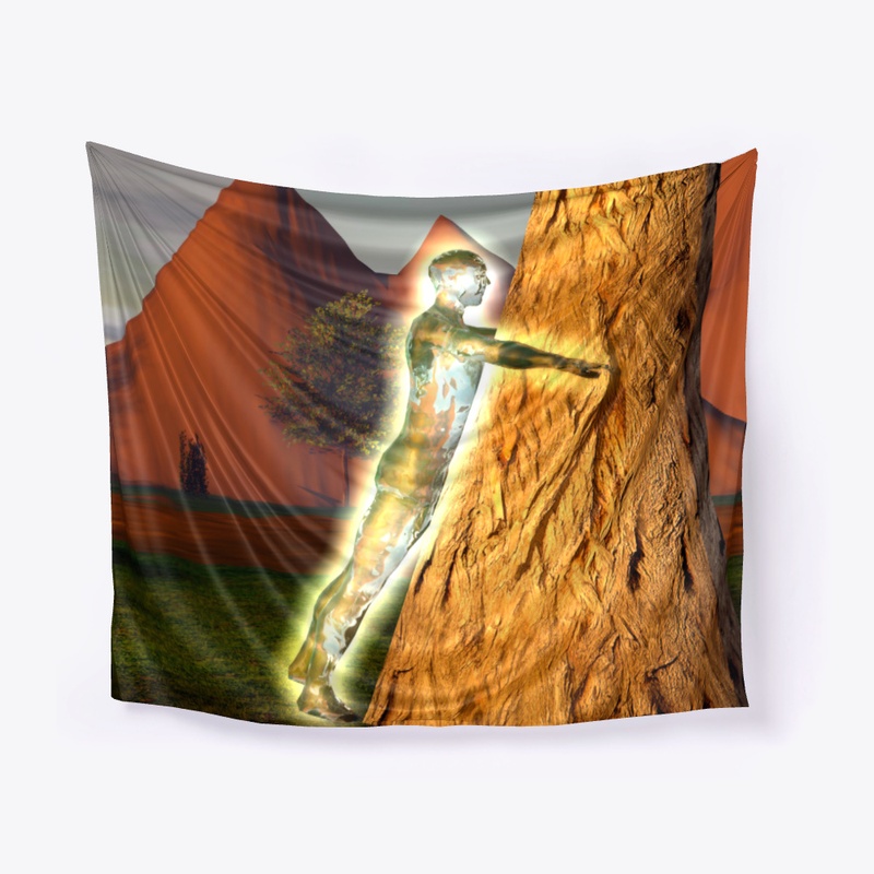 Man hugging tree