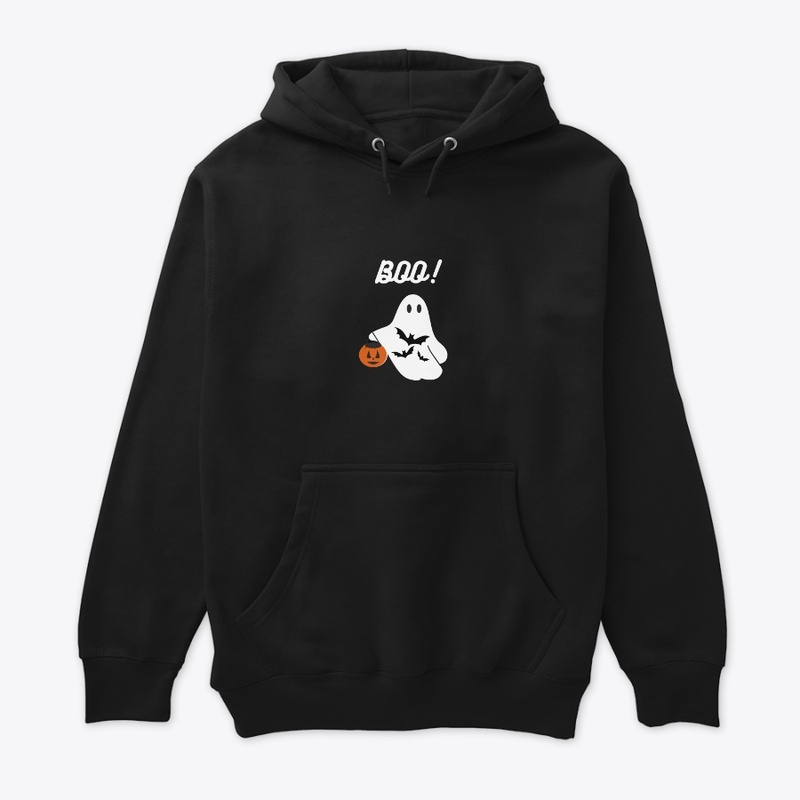 Black Illustrated Ghost T-shirt 