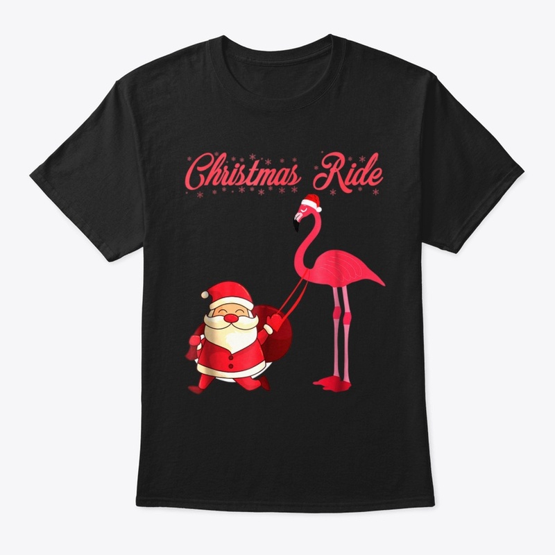 Santa Riding flamingo t shirt