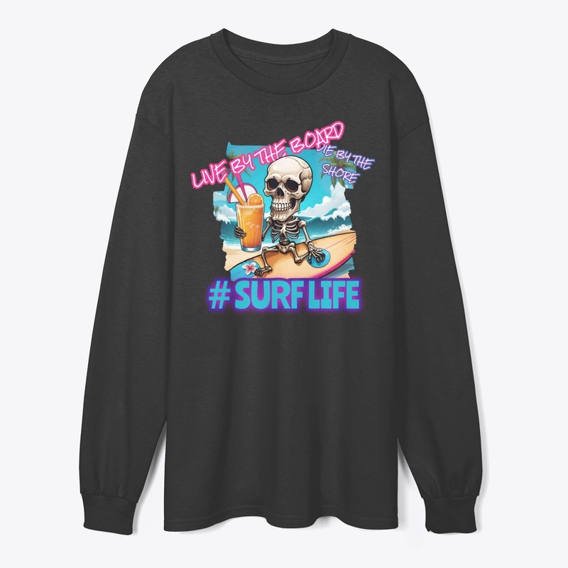 Surf life funny Beach neon Graphic Print