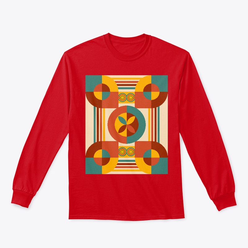 Tribal geometric design vintage sunset