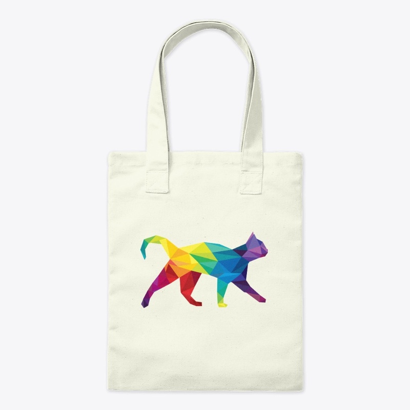 colorful polygonal cat illustration
