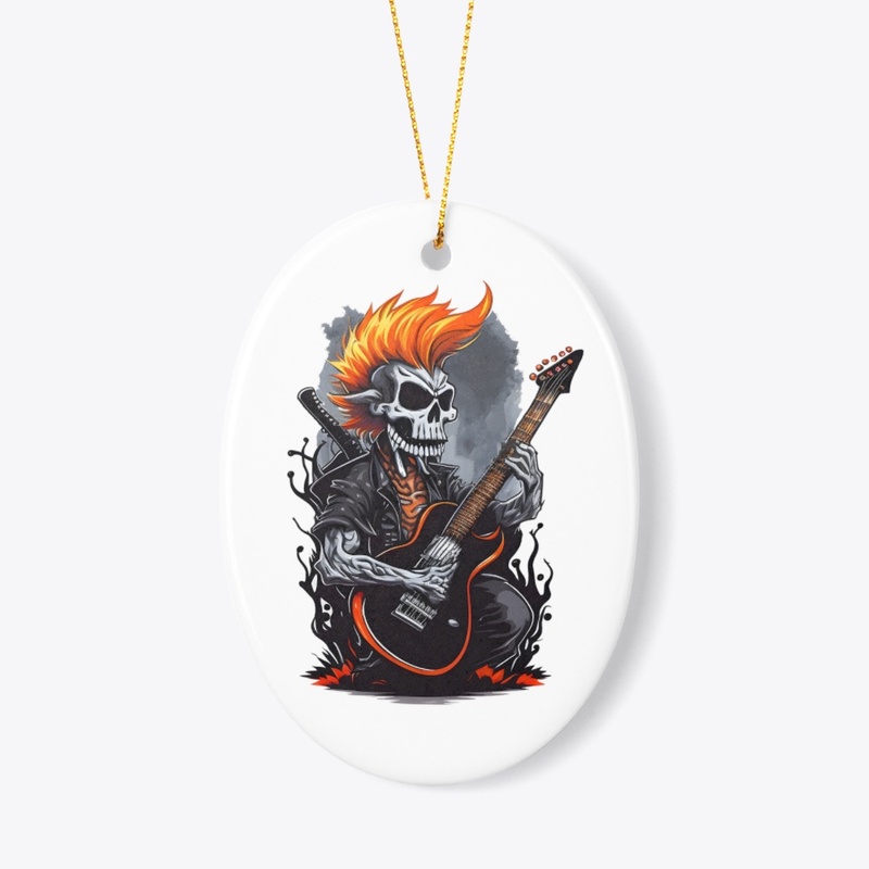 Ghost skull playing guitar 