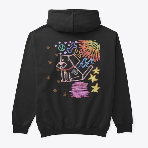 Chalk Dog Black T-Shirt Back