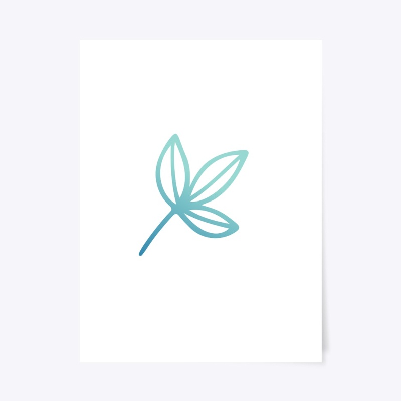 Minimal Gradient Leaf Line Art