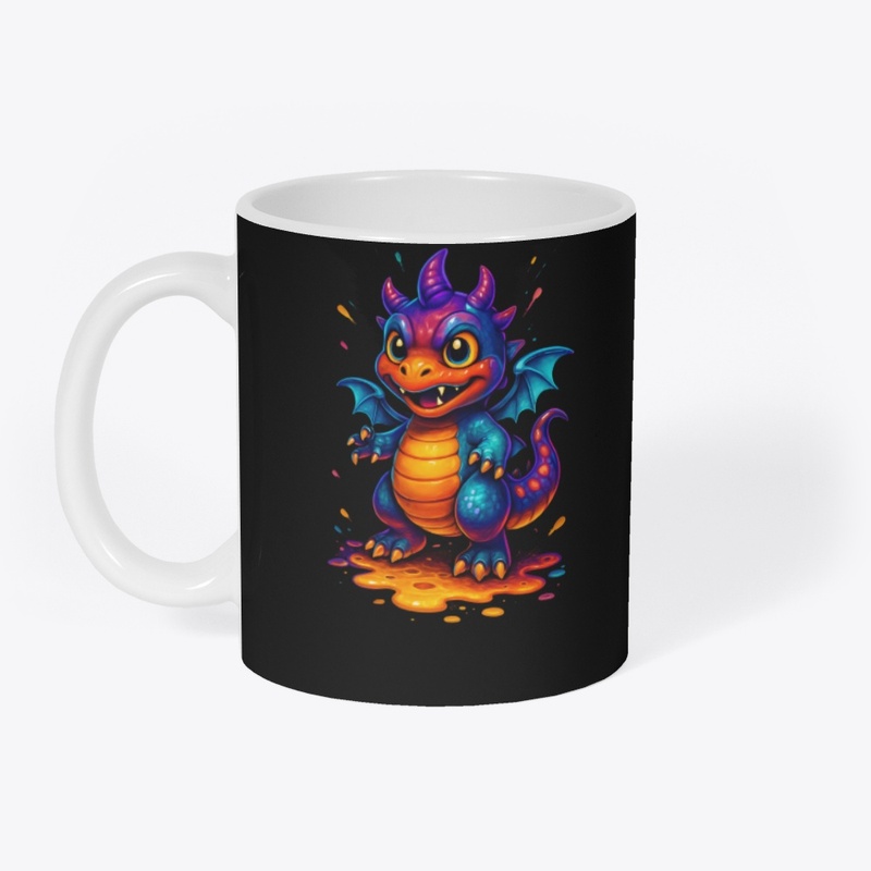 Colorful Cute Dragon Art Graphic