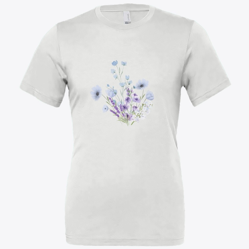 T shrit Peaceful Blue Flower