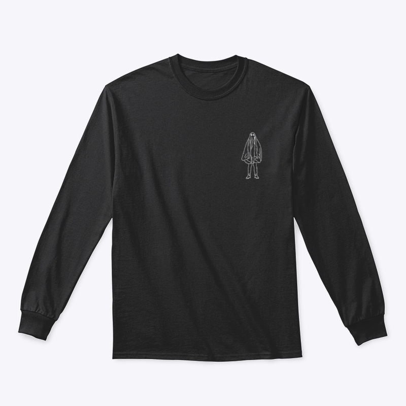 Small Icon Ghostie White on Black