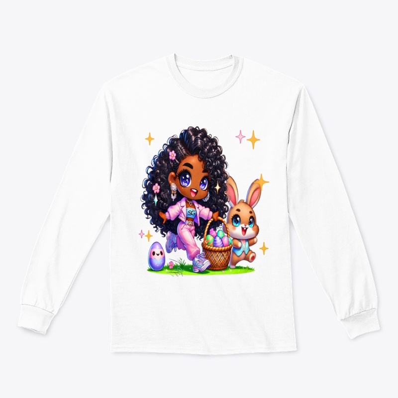 Black Chibi Easter Bunny Girl