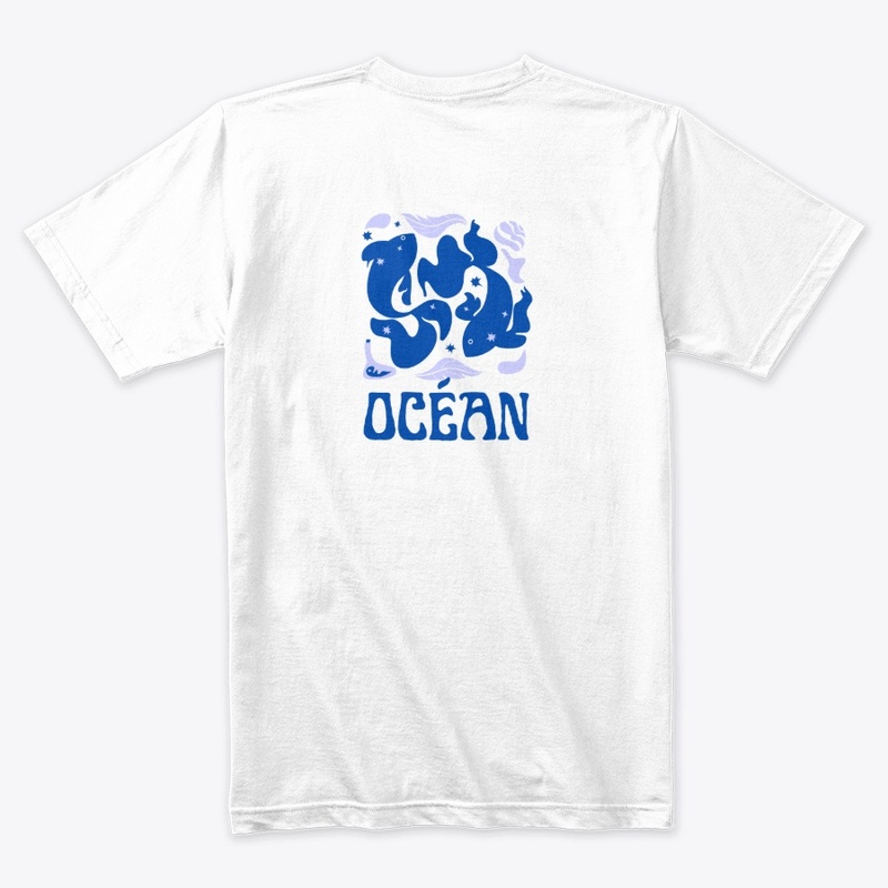 Minimalist Ocean Tee – Blue & Lavender