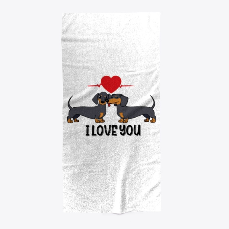 I Love You Cute Dachshund Couple
