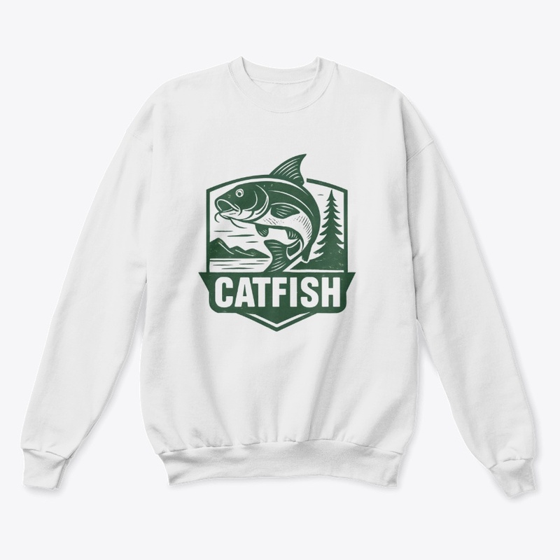 Retro Catfish Fishing Badge
