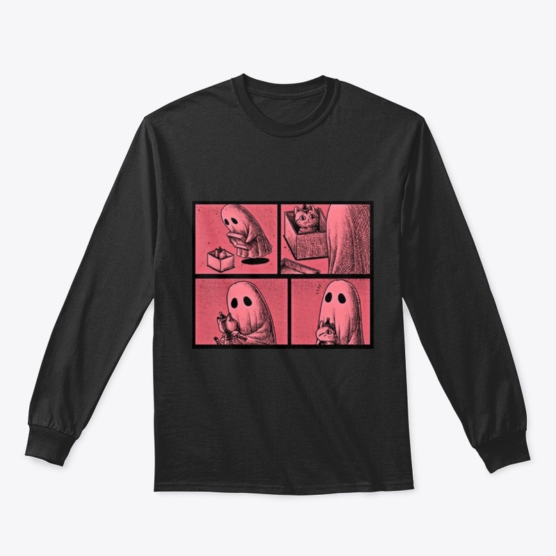LONELY GHOST WITH KITTEN | COMIC | PINK