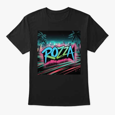 Rozza Neon T Shirt Black áo T-Shirt Front