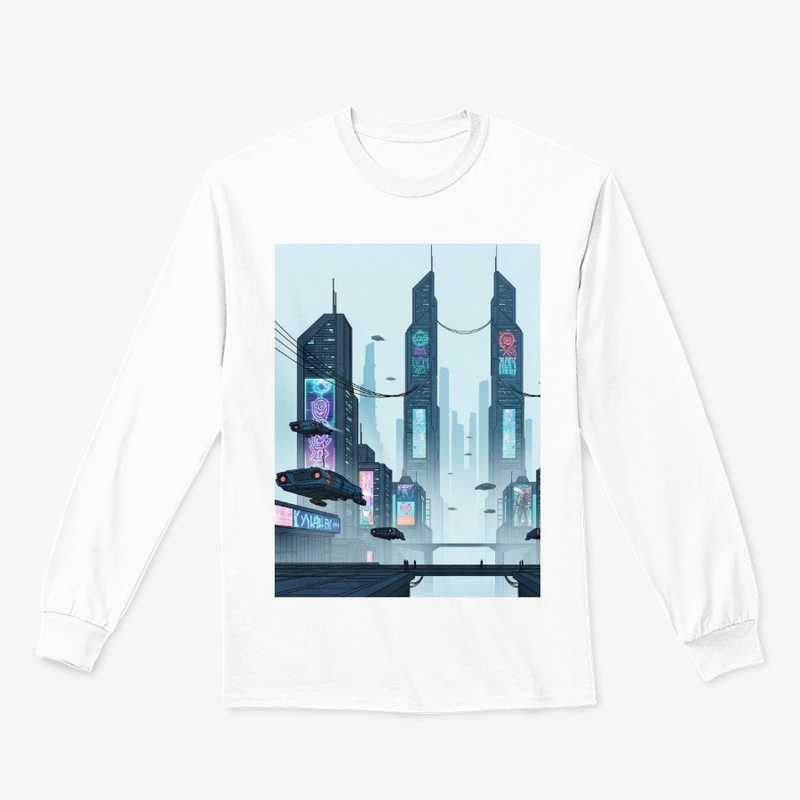 Futuristic cyberpunk city skyline