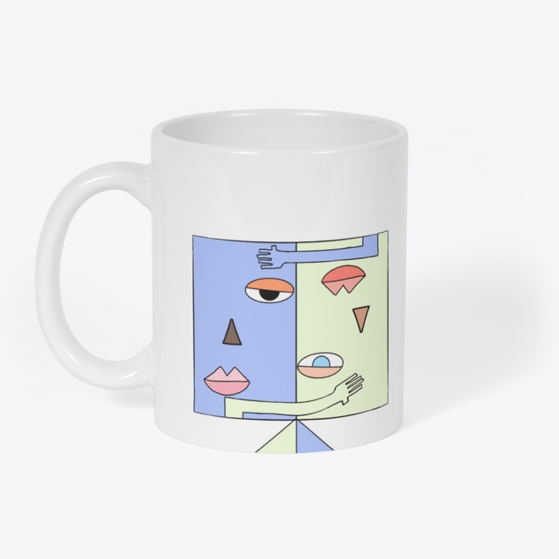 Friendship Abstract Art T-Shirt and Mug