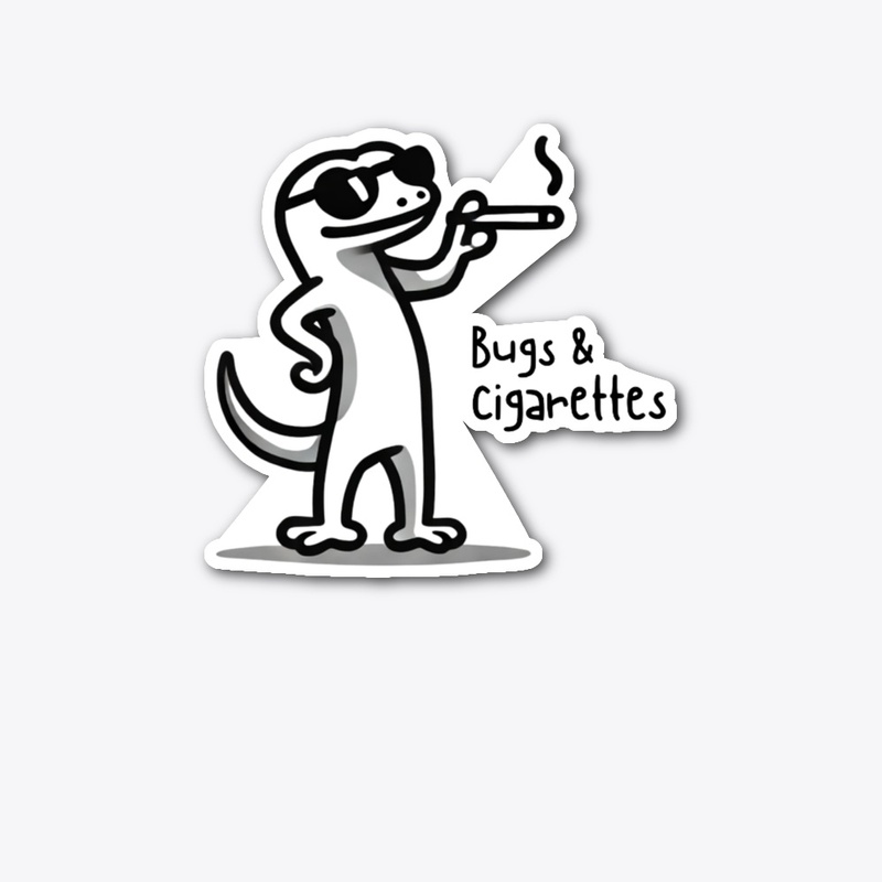 Cool Smoking Gecko - Bugs and Cigarettes
