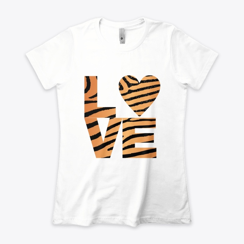 Love Tiger Stripe Pattern T-shirt
