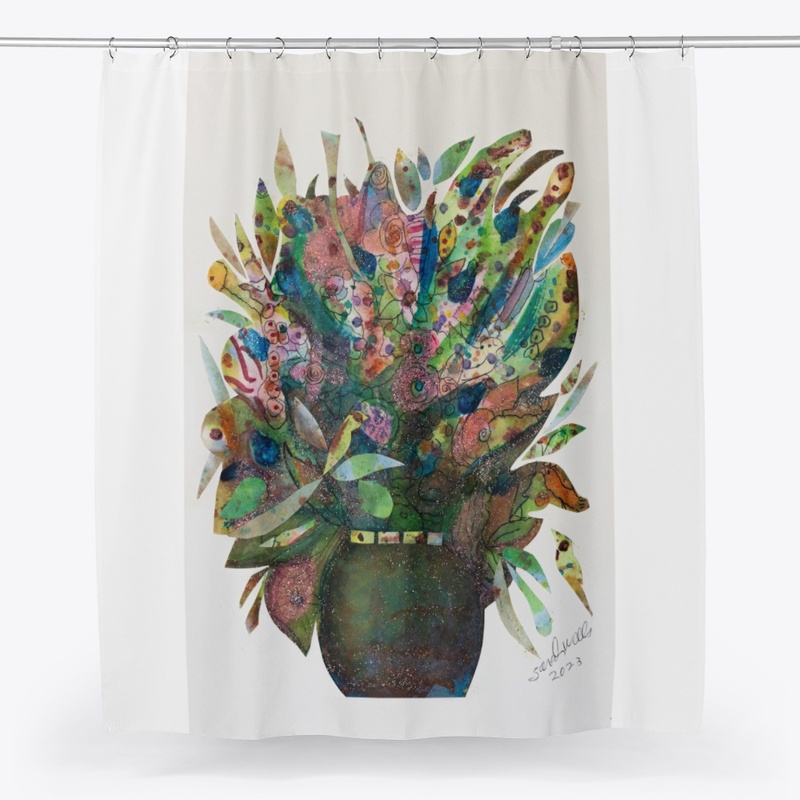 Flowers in Green vase 