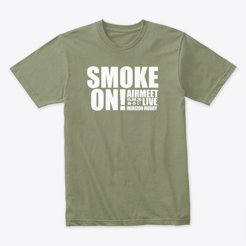 Airmeet Live   Smoke On! Light Olive T-Shirt Front