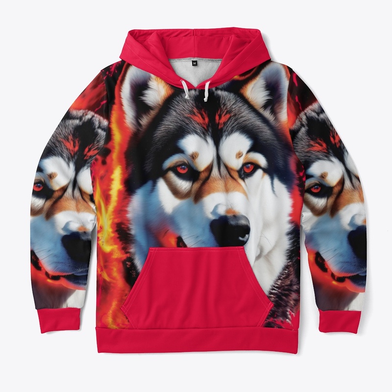 Flaming Alaskan Malamute
