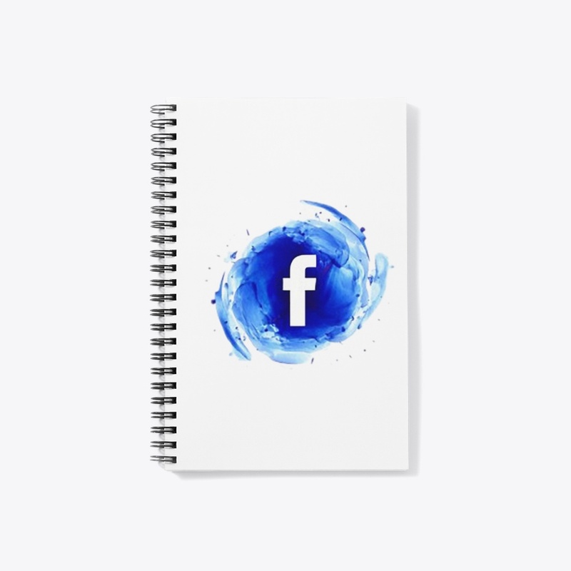 A blue circle facebook logo on it.