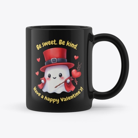 Valentine Day Cute Gift Mug Black T-Shirt Back