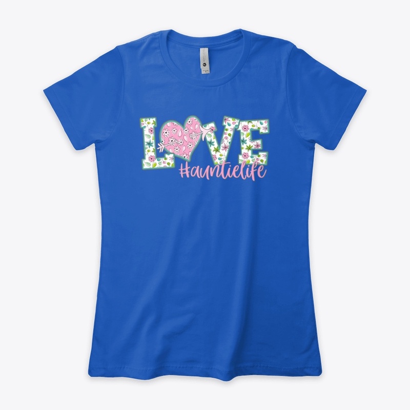 Love Auntie Life Shirt Floral Love Heart