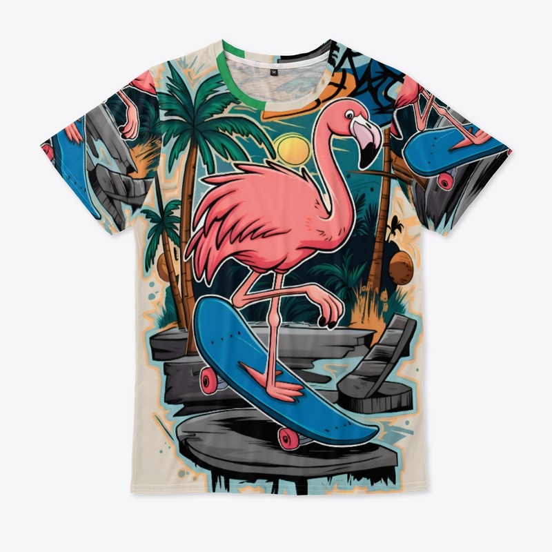 Skating Flamingo Paradise