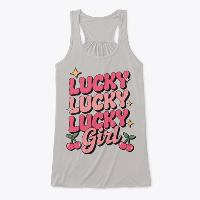  Lucky Girl” Women’s Flowy Tank Top: 