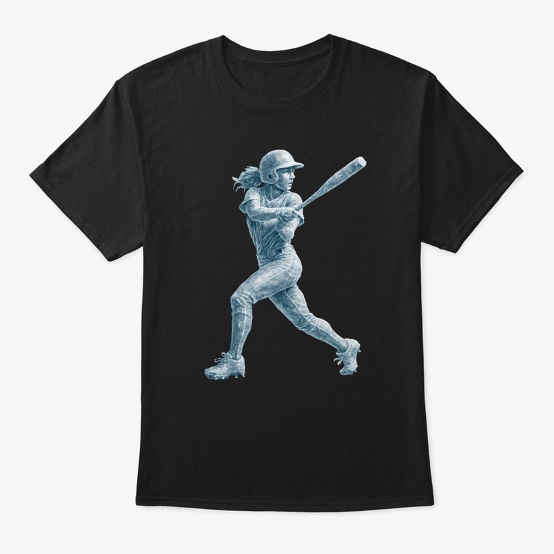 Dynamic Softball Player Art