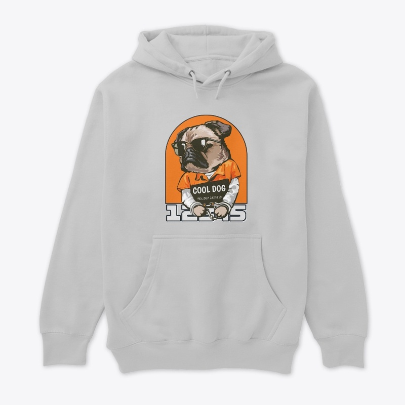 Black Orange Illustrated Cool Dog