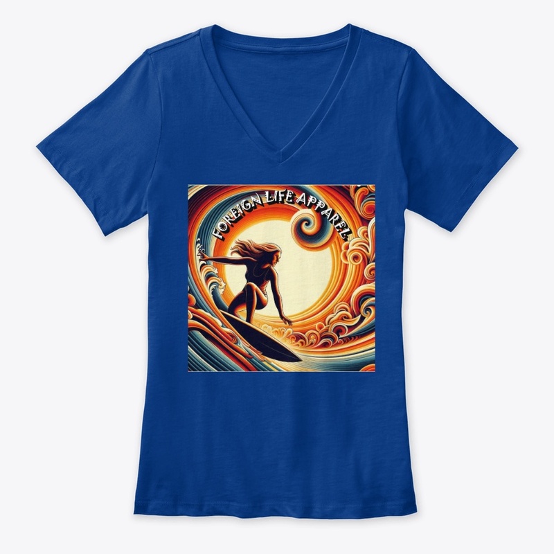Foreign Life Women's Poster Surf Tee