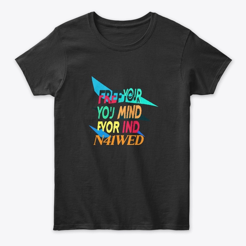 "Trendy Free Your Mind Typography Tee"