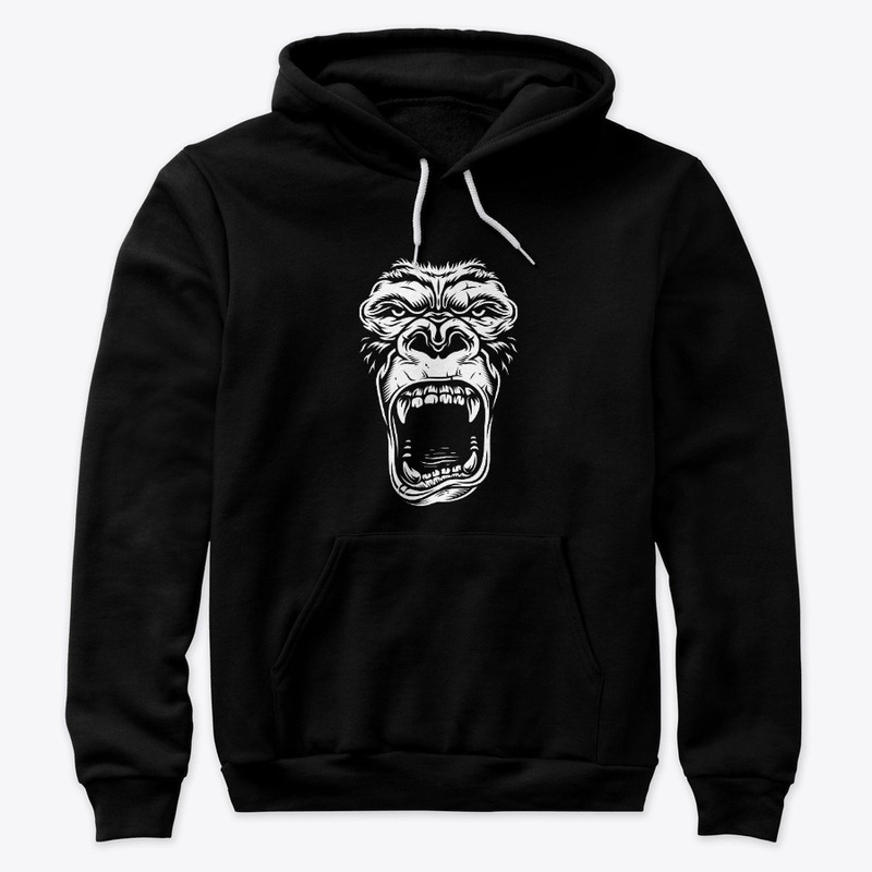 face-of-gorilla-on-white