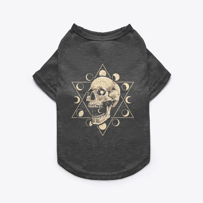 gothic skull alternative moon phases tee