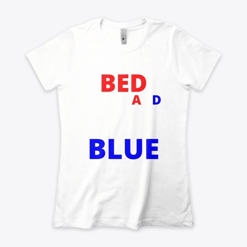 Bed white and blue funny independence na