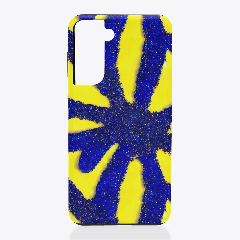Sparkly Blue and Gold Abstract Design 