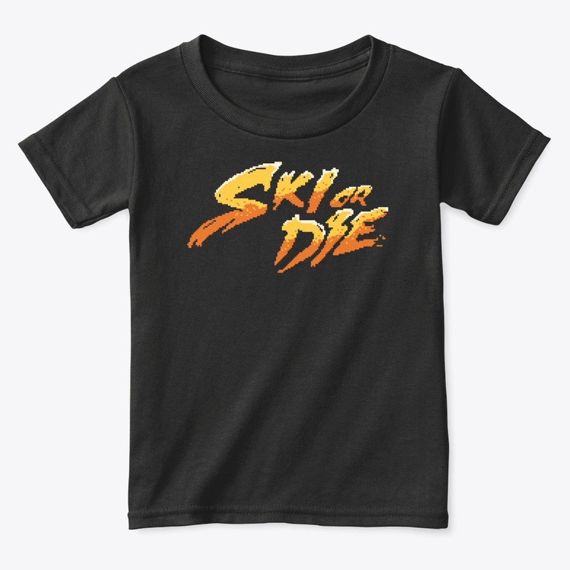 Sun Fire Ski or die Pixel art Logo