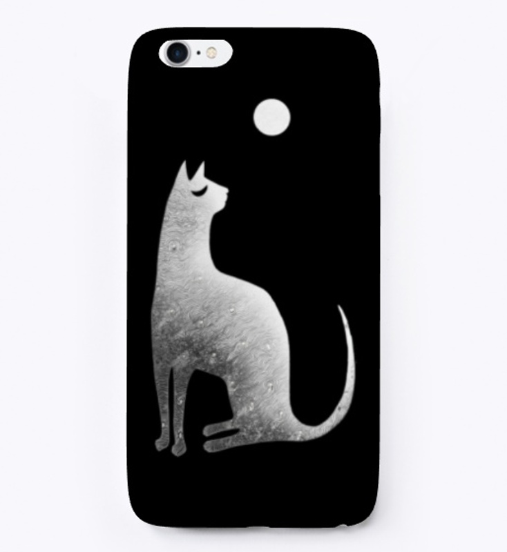 Halloween Ghost Cat and Moon 