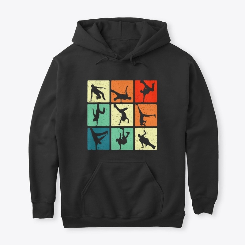 Break dancing Bboy poses Retro Vintage
