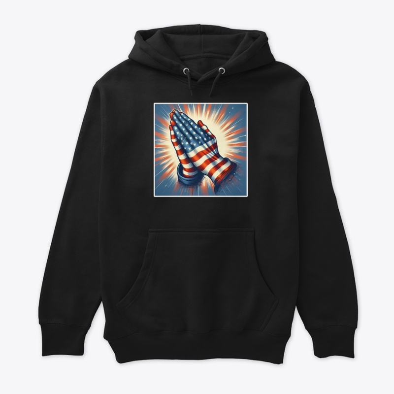 Praying Hands American Flag July 4th Tee