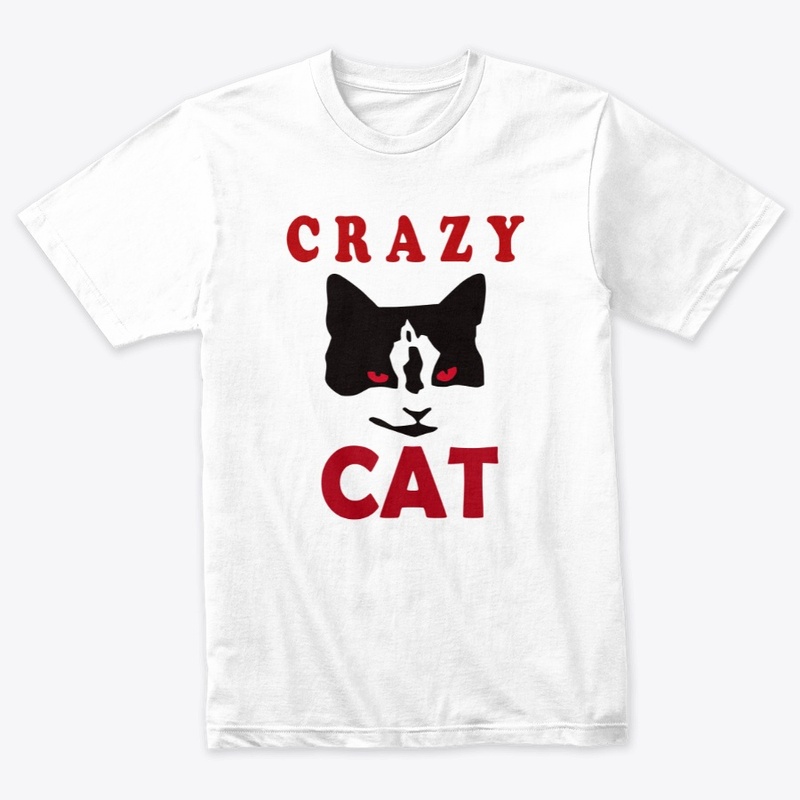 Crazy Cat design T-shirt