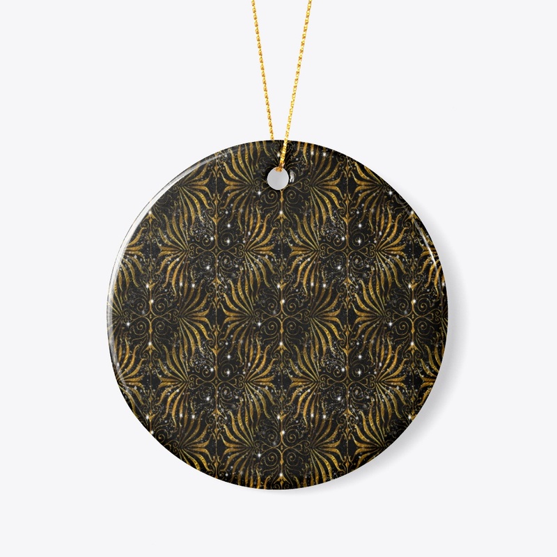 Gold and Black Victorian Sparkle Pattern