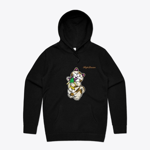 Lucky Cat Black T-Shirt Front