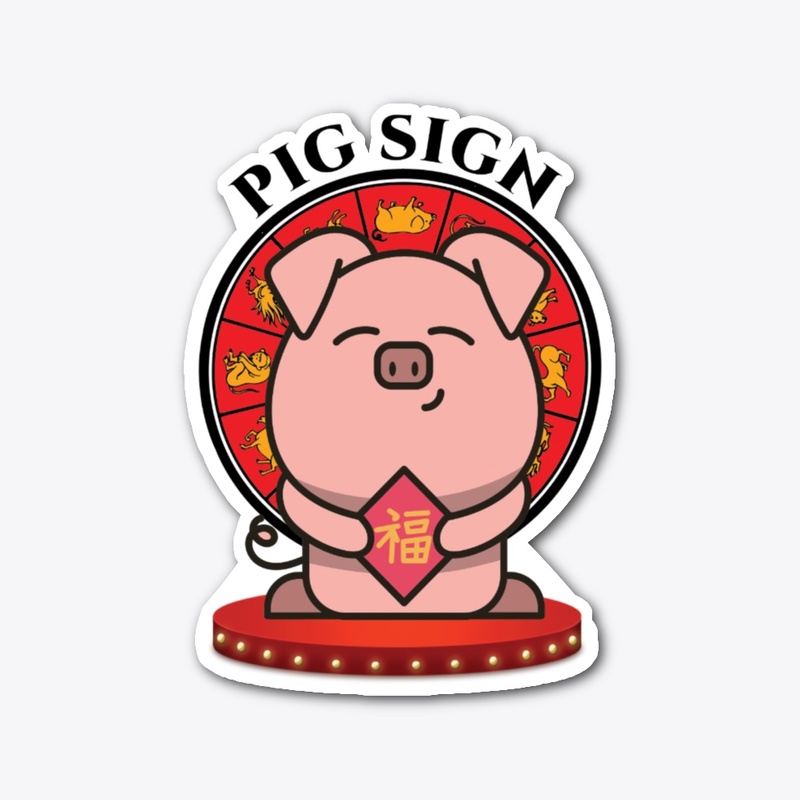 Pig Chinese Zodiac Sign White T-Shirt