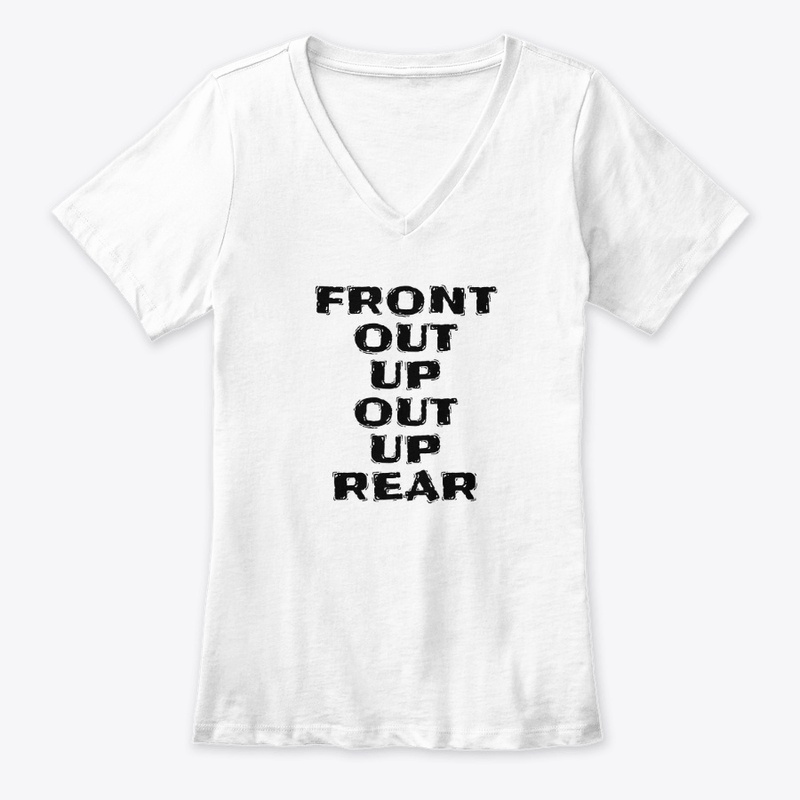 Front Out Up Out Up Rear - Women's Premium V-Neck Tee - Women's Premium V-Neck Tee - Women's Premium V-Neck Tee - Women's Premium V-Neck Tee