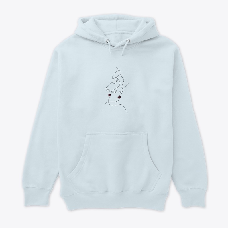 Abstract Woman Face Line Art T-Shirt,